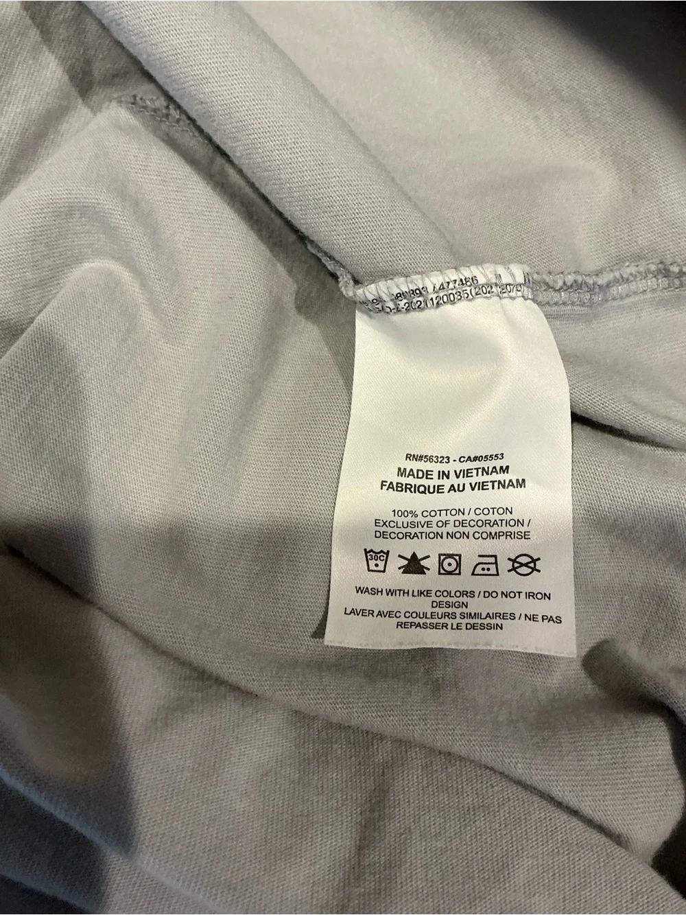 Nike Light Gray Tee with Blue-Purple Drip Logo and Pink Swoosh